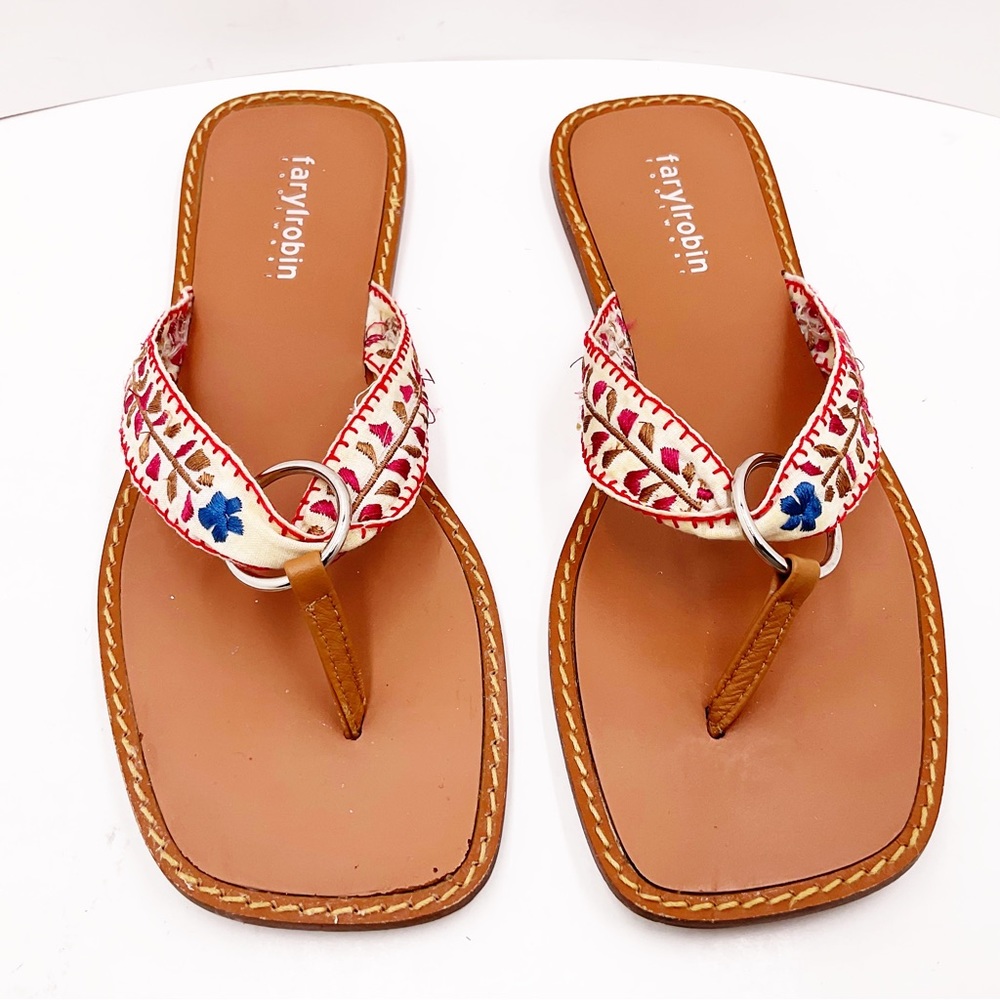 {Farylrobin} Embroidered Thong Sandals